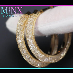 Diamond Hoop Earrings | Hoop Earrings | Womens Big Diamond Earrings | Silver Hoop Earrings with Diamonds | Womens Hoop Earrings | Earrings