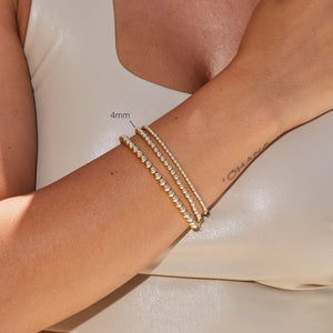 14K Gold 4Mm Ball Bead Bracelet