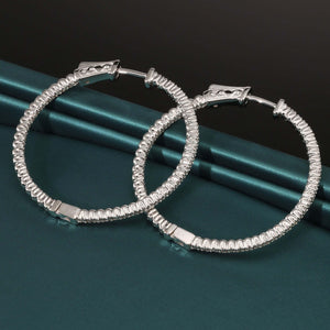 Stunning 14K White Gold Inside-Out Diamond Hoop Earrings - 1.03 CTW Elegance.