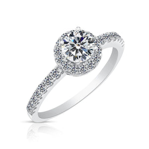 Timeless CZ Classic Solitaire Round Halo Engagement Ring – Perfect for Proposals, Weddings, and Anniversaries.