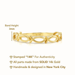 Elegant 14K Yellow Gold Ichthus Fish Ring – Perfect Meaningful Gift for Pisces Women, Birthdays & Everyday Luxury.