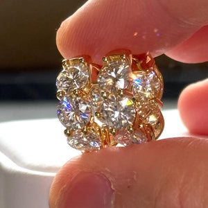 8.00 Carat Oversized Certified VVS1 Clarity Moissanite Hoop Earrings Huggies