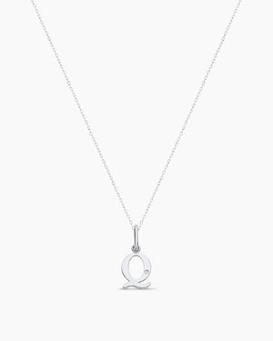 Diamond Vintage Alphabet Charm Necklace