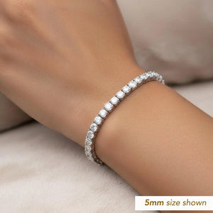 Elegant 925 Sterling Silver Classic Tennis Bracelet with Simulated Diamond CZ.
