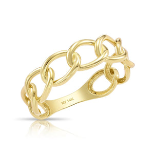 Bold 14K Gold Cuban Chain Ring – Luxurious Chunky Link Design, Perfect Gift for Birthdays and Everyday Elegance.