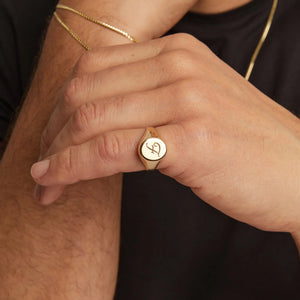 Round Signet Ring NikNenz™ Premium Gold & Diamonds