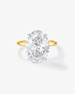 Exquisite 4.52 Carat Oval Lab Diamond with Whisper Thin® Hidden Halo Setting.