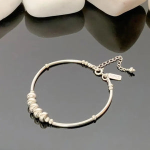 50th Birthday Elegance: Adjustable 925 Sterling Silver Statement Bracelet for Women.