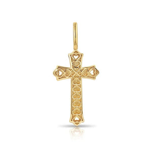 14K Yellow Gold Classic Cross Pendant Necklace - Timeless Elegance for Every Occasion.