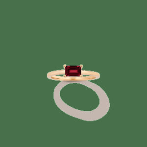 Birthstone Baguette Ring - Garnet NikNenz™ Premium Gold & Diamonds