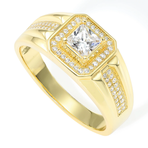 Elegant 925 Sterling Silver Princess-Cut Pave Pinky Ring - Perfect for Weddings, Anniversaries & Everyday Glamour.