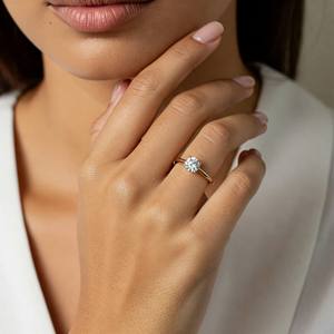 Stunning 14K Yellow Gold Round Solitaire Engagement Ring - 1 Ctw, Timeless Symbol of Love for Proposals and Anniversaries.