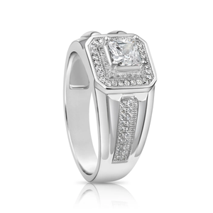 Elegant 925 Sterling Silver Princess-Cut Pave Pinky Ring - Perfect for Weddings, Anniversaries & Everyday Glamour.