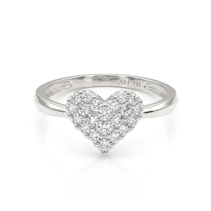 Elegant 14K White Gold Diamond Heart Ring 0.31Ctw – Perfect Romantic Gift for Her on Anniversaries & Everyday Wear.