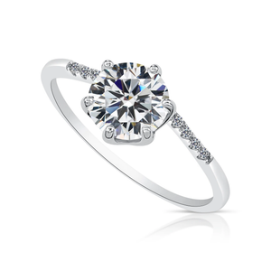 CZ Diamond Promise Ring in Sterling Silver - A Dazzling Gift for Her, Perfect for Anniversaries & Romantic Moments.