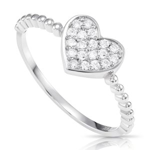 14K Gold Diamond Heart Ring - 0.17Ctw Elegant Love Gift for Her, Perfect for Anniversaries & Everyday Glamour.