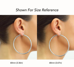 Classic 925 Sterling Silver Chunky Polished Hoop Earrings - 3mm Thin Shiny Elegance