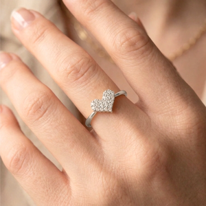 Elegant 14K White Gold Diamond Heart Ring 0.31Ctw – Perfect Romantic Gift for Her on Anniversaries & Everyday Wear.