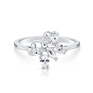 Sterling Silver CZ Birthstone Butterfly Ring – Personalized Sparkle for Birthdays, Mother’s Day & Special Gifts.