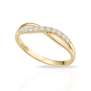 14K Yellow Gold Diamond Infinity Ring – Timeless 0.16ctw Forever Love Gift for Her, Perfect for Anniversaries & Romantic Occasions.