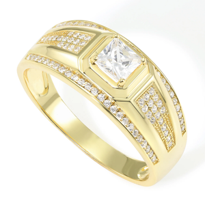 Elegant 925 Sterling Silver Princess-Cut Pave Pinky Ring – A Sparkling Gift for Anniversaries & Everyday Luxury.