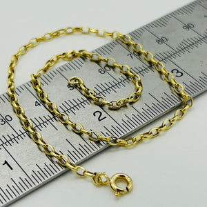 9Ct Real Yellow Gold 2Mm Belcher Anklet | 10 Inch Oval Link Anklet | Women Gold Anklet | Brand New