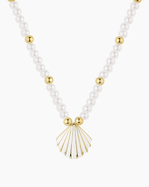 Scallop Pearl Necklace NikNenz™ Premium Gold & Diamonds