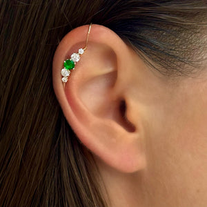 Cubic Zirconia Ear Cuff No Piercing – Handmade Silver Helix Wrap