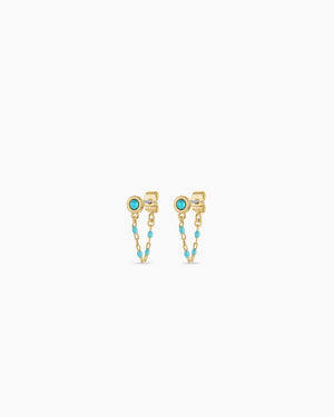 Turquoise Capri Chain Huggies