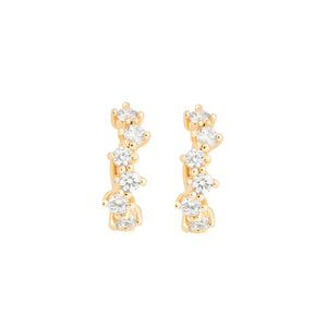 14K Solid Gold Diamond Cartilage Hoop Earring: Helix Huggie