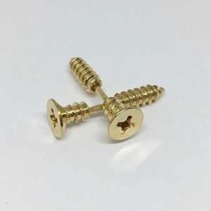 Stainless Steel Screw Stud Earrings - Nail Design 2.4Cm - Unisex Hypoallergenic Earrings