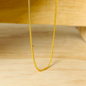 24K Solid Gold Necklace, Delicate Fine Jewelry, Simple Chain