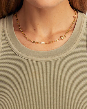 Scallop Padlock Necklace NikNenz™ Premium Gold & Diamonds