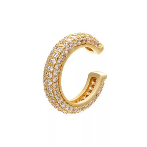 Pave Earcuff, Micro Pave Earcuff, Diamond ZC Ear Cuff, Gold, Silver, Pink, Purple, Blue Earcuff Hoop, Huggie Ear Cuff, No Piercing
