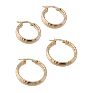 Radiant 14K Solid Yellow Gold 5mm Bold Hoop Earrings - Timeless Classic for Every Day.