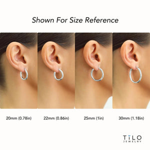 Classic 925 Sterling Silver Chunky Polished Hoop Earrings - 3mm Thin Shiny Elegance.
