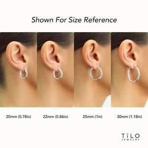 Classic 925 Sterling Silver Chunky Polished Hoop Earrings - 3mm Thin Shiny Elegance.