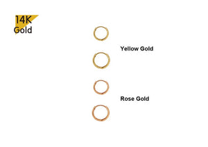 Stunning 14K Solid Gold Minimalist Hoop Earrings - Elegant and Versatile, Available as Single or Pair.