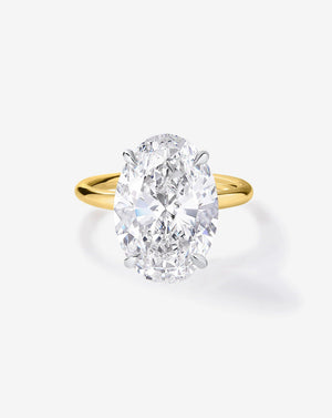Stunning 4.01 Carat Oval Lab Diamond Cloud Solitaire Ring.