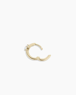 14K Lab Grown Diamond Solitaire Single Huggie