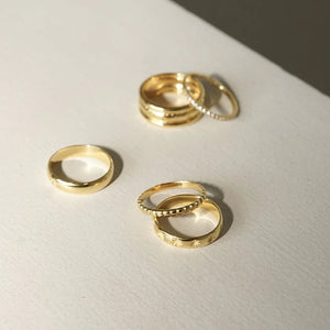 Dainty Ridged Stacking Ring 18Ct Gold Plate