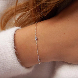 Dainty 925 Sterling Silver Heart Bracelet - Perfect Gift for Her.