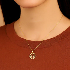 Charming 14K Yellow Gold Heart Pendant Necklace for Boys & Girls.