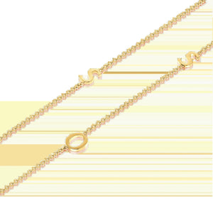 14K Gold Asymmetrical Initial Necklace