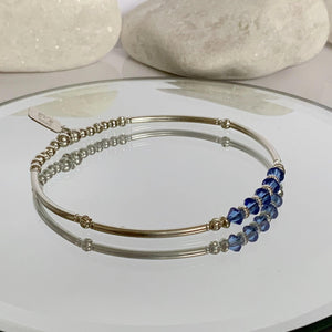 Elegant Sterling Silver Sapphire Bead Bracelet - Perfect 50th Birthday Gift & September Birthstone Jewelry for Best Friend.