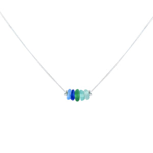 Dainty Aqua Sea Glass Bracelet in Sterling Silver - Perfect Beach-Inspired Jewelry Gift.