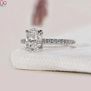 Real Oval Lab Grown Diamond Engagement Ring Oval Lab Diamond Anniversary Ring Oval Brilliant Lab Diamond Ring Oval Proposal Ring for Her
