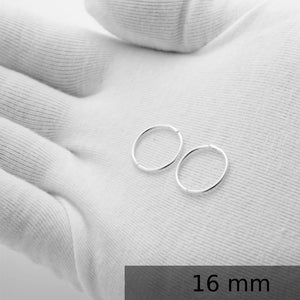 Hinged Sleeper Earrings: Sterling Silver or Gold Hoops (10Mm 13Mm 16Mm)