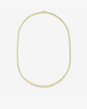 Stunning Graduated Bezel Diamond Tennis Necklace - Elevate Your Elegance.