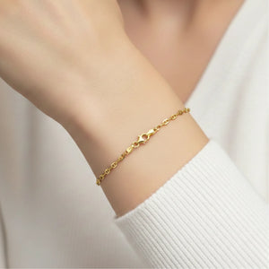Sterling Silver Gold Plated Mariner Link Bracelet